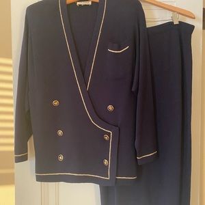 St. John by Marie Gray Double Breasted Navy Suit